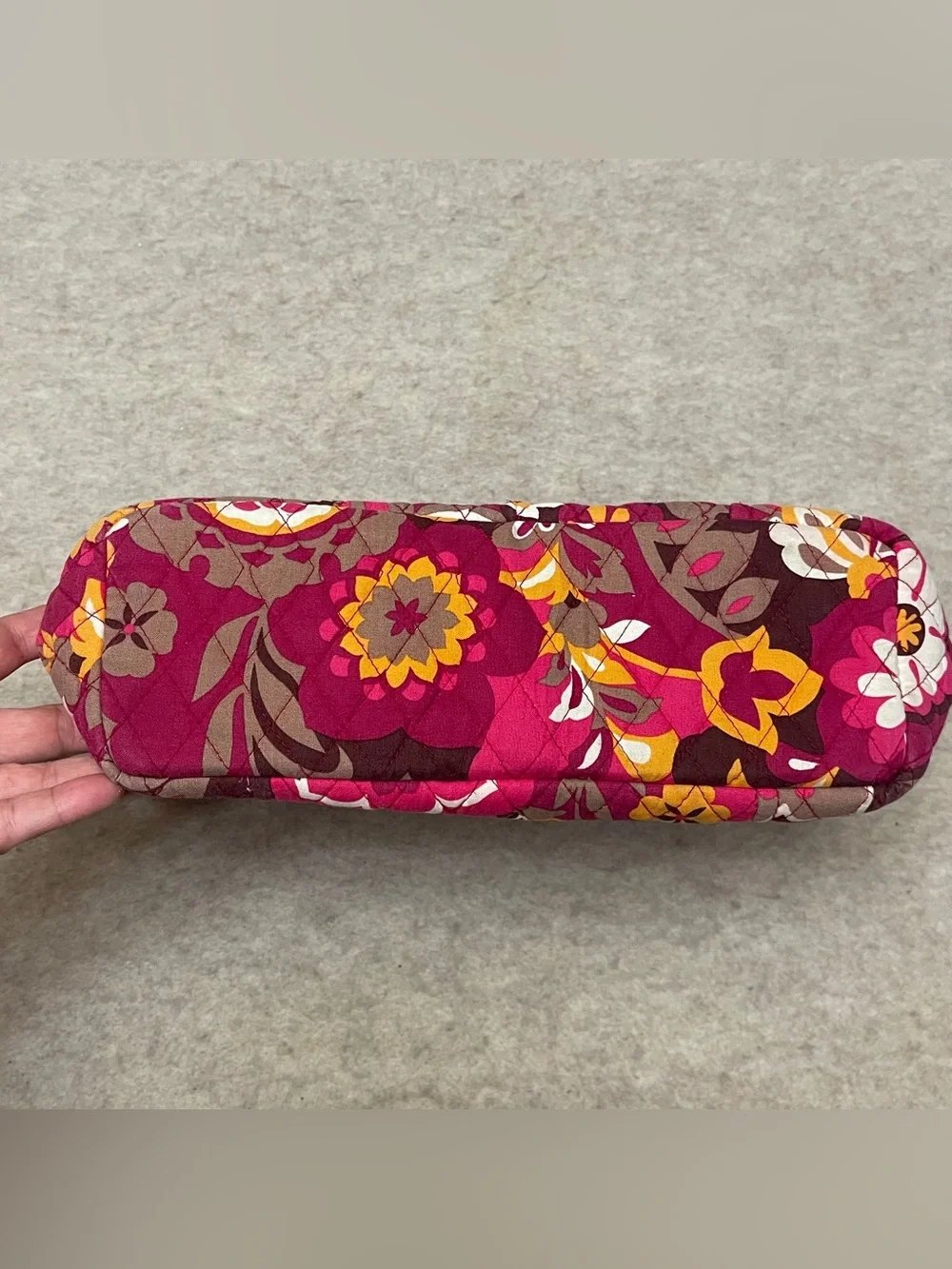 Vera Bradley Retired Gabby in Carnaby Top Handle Zip Quilted Floral Pink Purse